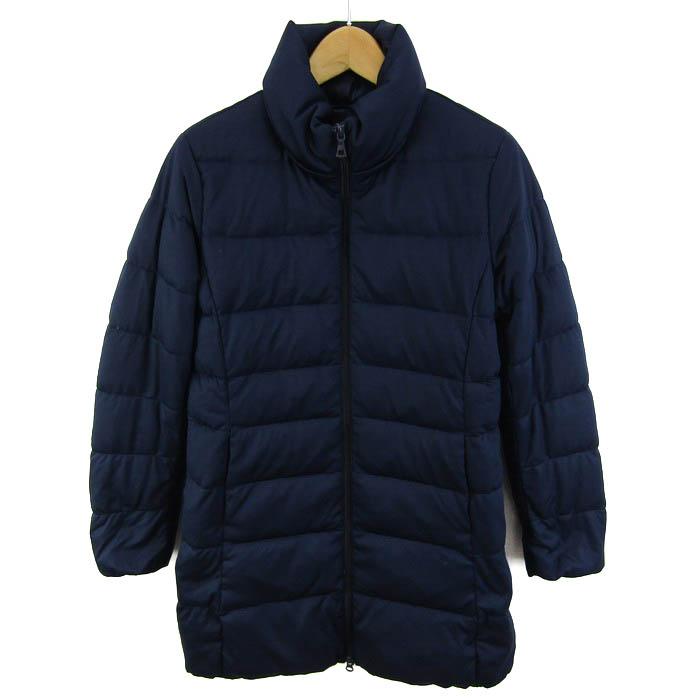 UNIQLO - UNIQLOユニクロ　シームレスダウンショートコート　レディース　ネイビー　M ユニクロ シームレスダウンショートコート アウター フードなし