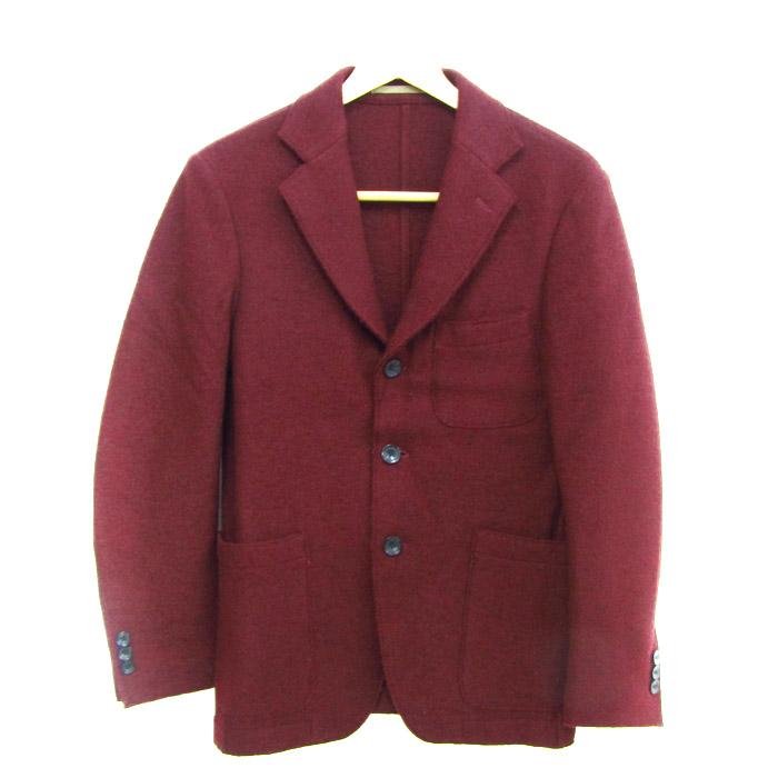 新品 XXL トゥモローランド テーラードジャケット シルク 千鳥 ワインレッド トゥモローランド テーラードジャケット アウター ウール メンズ 44