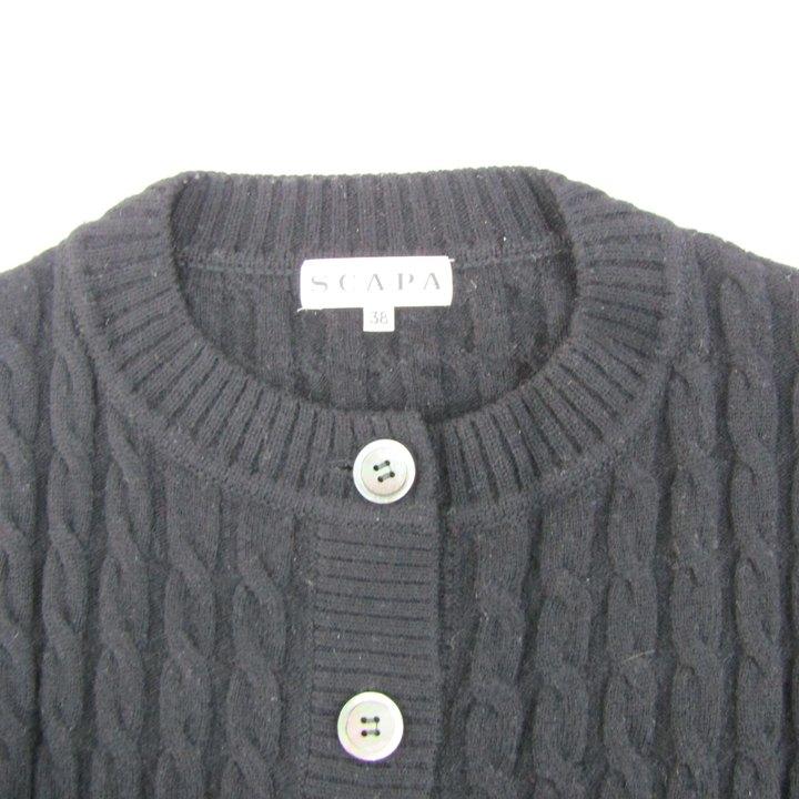 SCAPA カーディガン　グレー　サイズ38 SCAPA カーディガン グレー サイズ38 ウールネップニットカーディガン