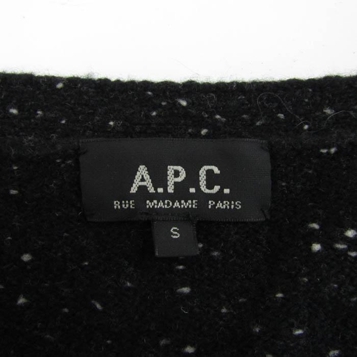 アーペーセー カーディガン トップス 長袖 Vネック メランジニット イタリア製糸 メンズ Sサイズ 黒×白 A.P.C. | A.P.C. | 02