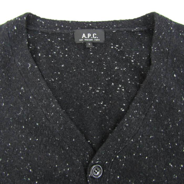 アーペーセー カーディガン トップス 長袖 Vネック メランジニット イタリア製糸 メンズ Sサイズ 黒×白 A.P.C. | A.P.C. | 03
