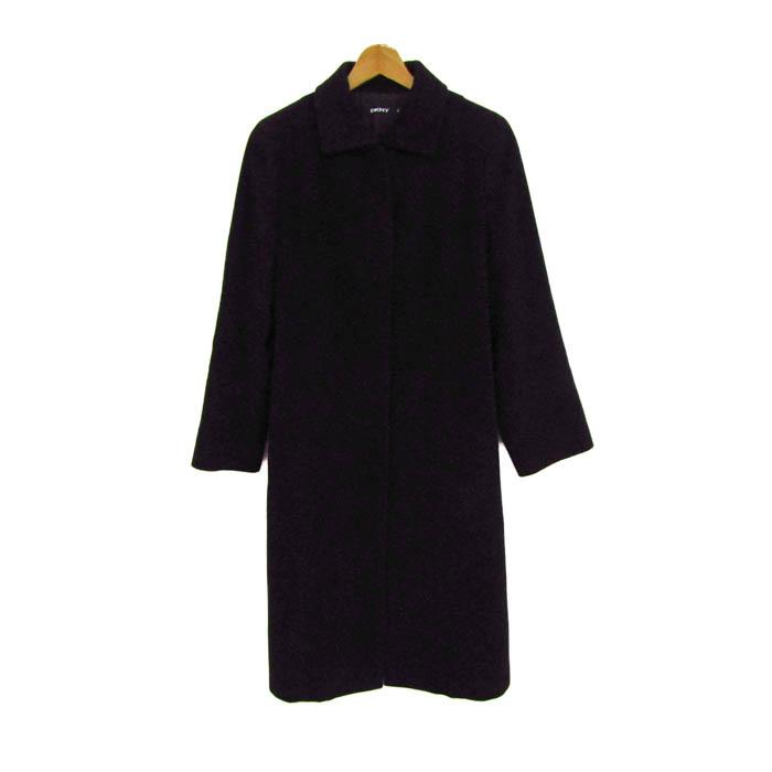 00s DKNY ウール　ロングコート　ワンピースコート　レディース　black ディーケーエヌワイ ロングコート ウールコート アウター アンゴラ混