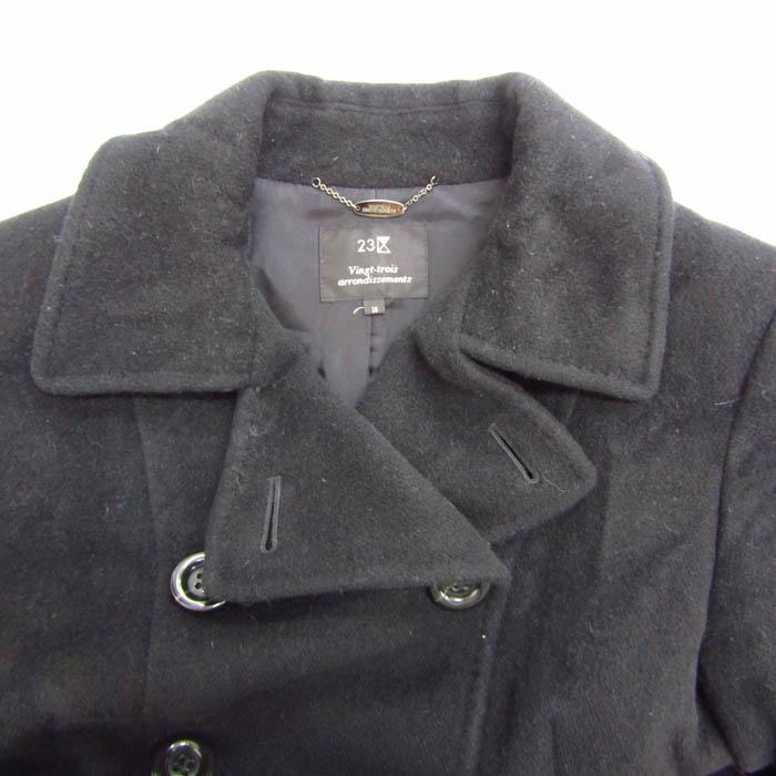 ニジュウサンク ピーコート ショートコート アウター アンゴラ混