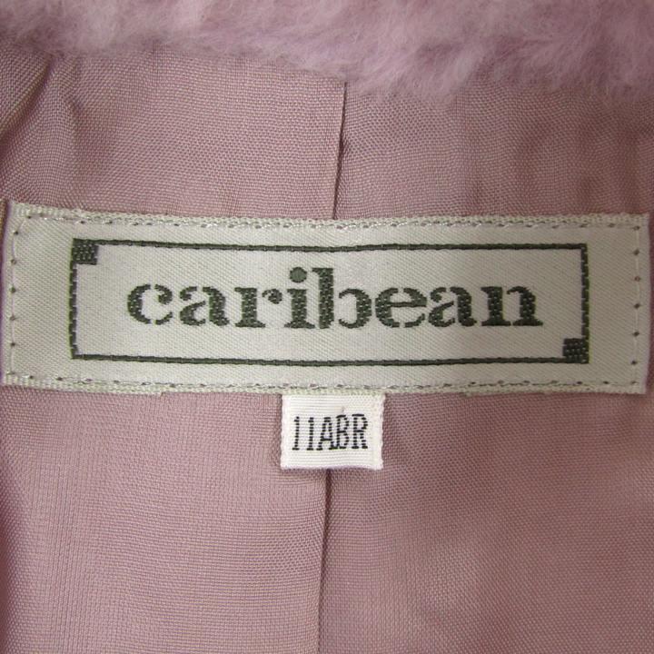 カリビアン ステンカラーコート 未使用 ウール/アンゴラ混 リアルファー アウター 日本製 レディース 11ABRサイズ ピンク caribean_2