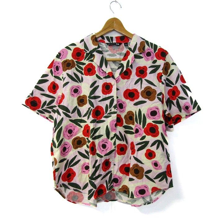 ユニクロ（UNIQLO） 半袖シャツ トップス マリメッコ 花柄 リネン