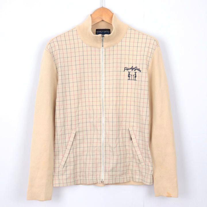 パーリーゲイツ ニットブルゾン ジップアップ チェック柄 ゴルフウェア