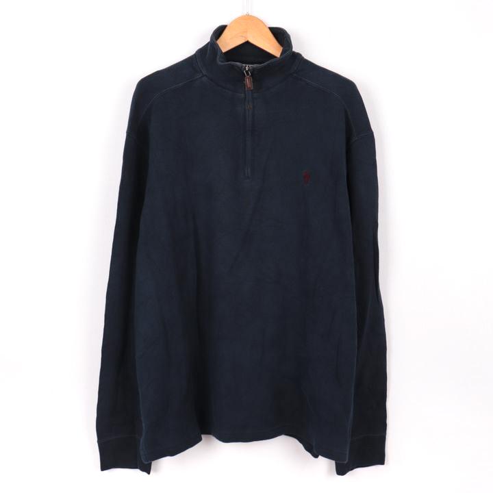国内発送】 ポロバイラルフローレン コットン ハーフジップ ネイビー M