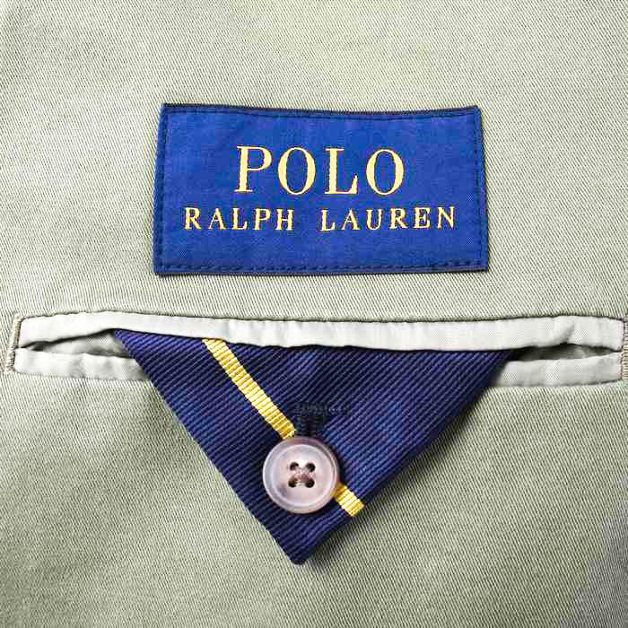 さらに値下げ ポロ・ラルフローレン テーラードジャケット 無地 トップス コットン ストレッチ メンズ Sサイズ グリーン POLO RALPH LAUREN