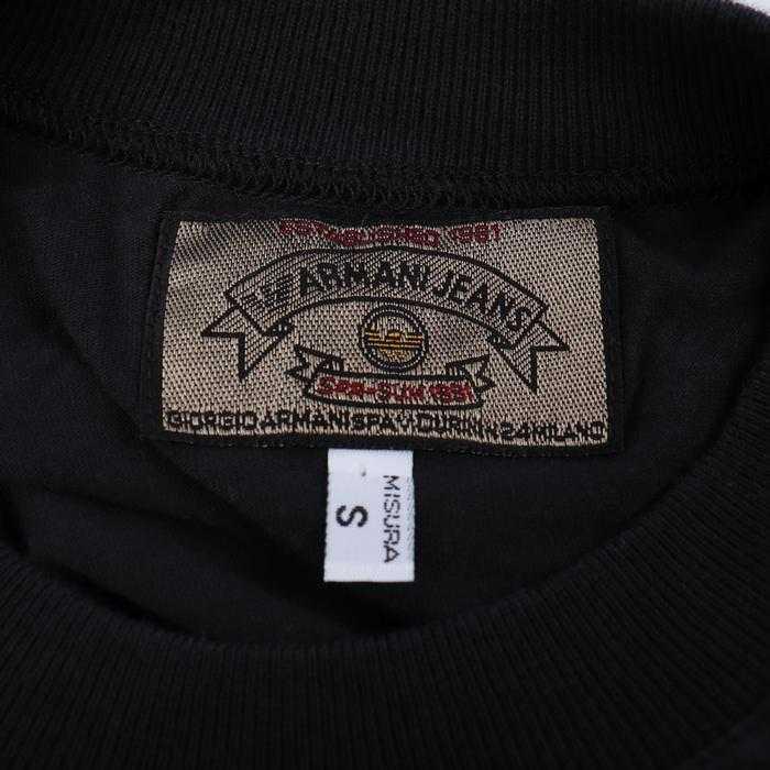 アルマーニ・ジーンズ Tシャツ 半袖 クルーネック ロゴ刺繍 イタリー製 コットン100％ トップス メンズ Sサイズ ブラック ARMANI JEANS｜kbnet2019v2｜02