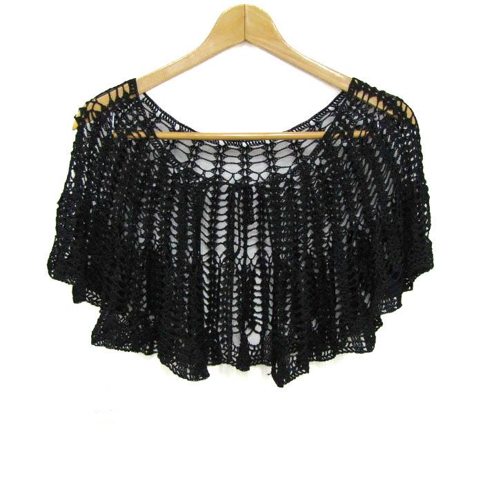 MELROSE - メルローズ カーディガン トップス ボレロ レース ケープ 未使用品 レディース ﾌﾘｰサイズ ブラック MELROSE MELROSE（ファッション） メルローズ カーディガン トップス