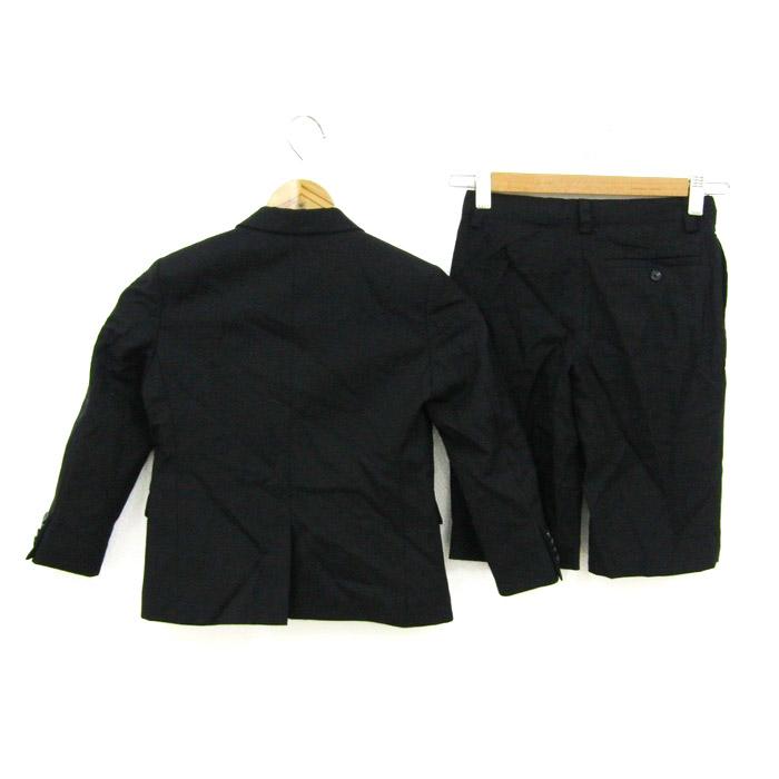 COMME CA ISMコムサイズ卒服160黒フォーマルスーツ5点セット男の子 マイクロチェック スーツ(110-130cm)（98-03SI05-204