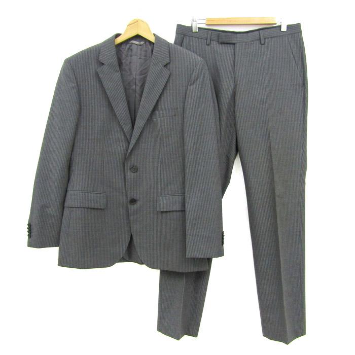 ヒューゴボスHUGO BOSS グレー ストライプ スーツ ズボン