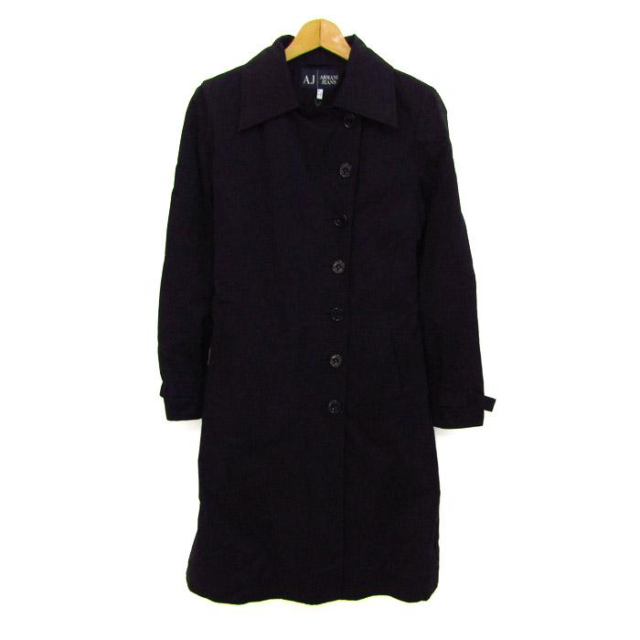 アルマーニ・ジーンズ ステンカラーコート アウター ベルト付き レディース USA 6サイズ ブラック ARMANI JEANS | ARMANI JEANS