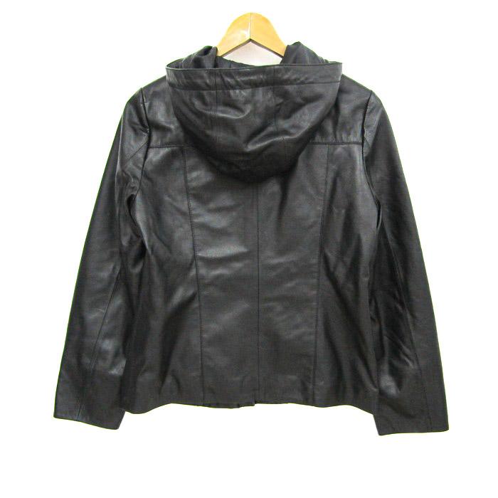 ポッシュアロマ ブルゾン レザージャケット アウター 羊革 パーカー