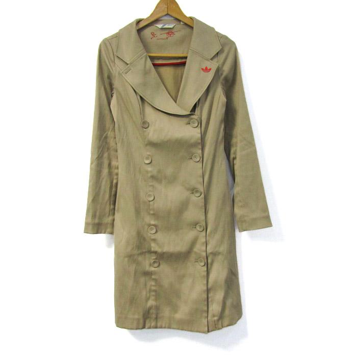 アディダスオリジナルス トレンチコート アウター ワンポイントロゴ レディース Sサイズ ベージュ adidas Originals | 