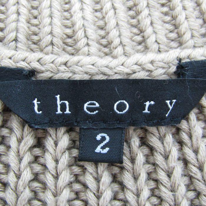 セオリー カーディガン トップス 透かし編みニット リネン コットン レディース 2サイズ ベージュ theory theory セオリー カーディガン トップス 透かし編みニット