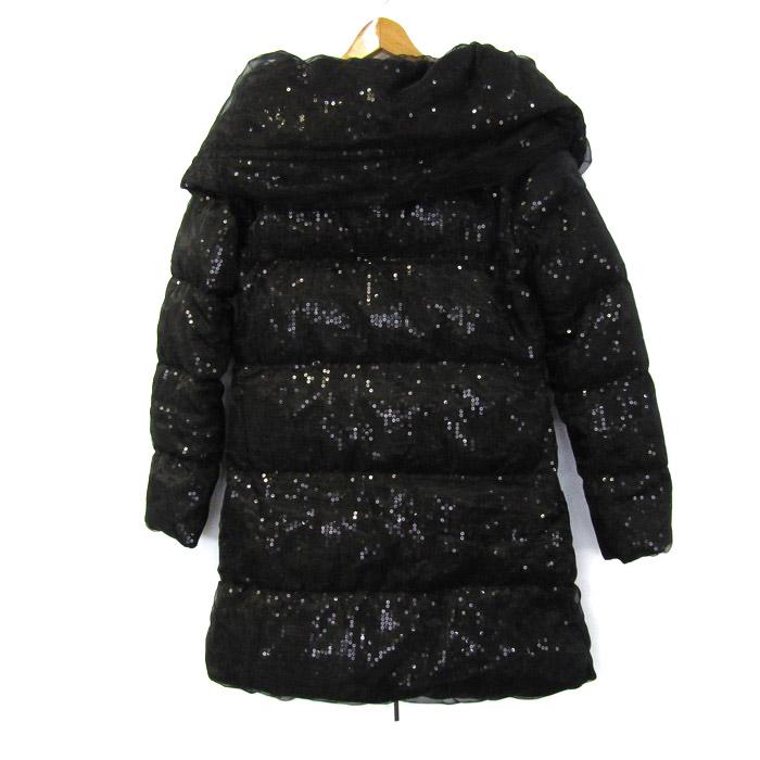 エマアンドガイア ダウンジャケット ジャンパー アウター スパンコール レディース ﾌﾘｰサイズ ブラック EMMA & GAIA エマアンドガイア ダウンジャケット ジャンパー アウター