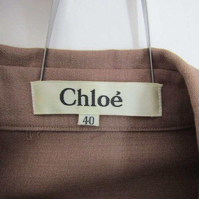 Chloe - クロエ 長袖シャツ ウール混 トップス レディース 40サイズ ピンクベージュ系 Chloe Chloe クロエ 長袖シャツ ウール混 トップス レディース 40