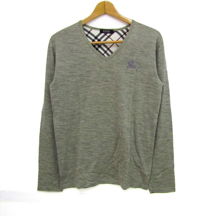 BURBERRY BLACK LABEL Vネックセーター BURBERRY BLACK LABEL グレー Vネックセーターオンライン 通販