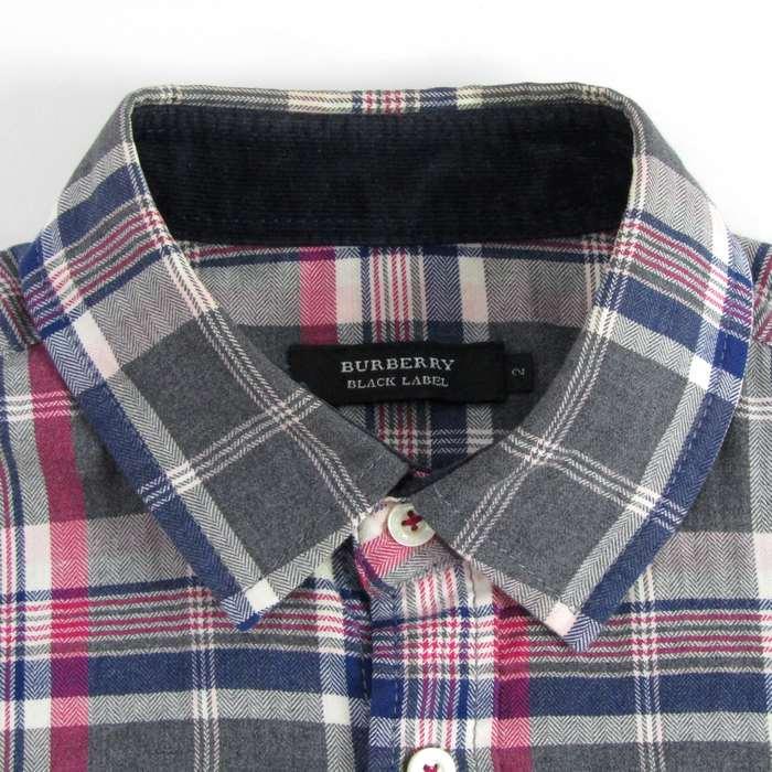 BURBERY BLACK LABEL長袖チェックシャツ グレーと白とピンク BURBERRY BLACK LABEL バーバリーブラックレーベル 長袖シャツ