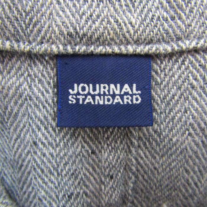 ジャーナルスタンダード マスキュリンスタンドコート 36 ヘリンボーン DMW JOURNAL STANDARD（ジャーナルスタンダード） ロングコート リネン