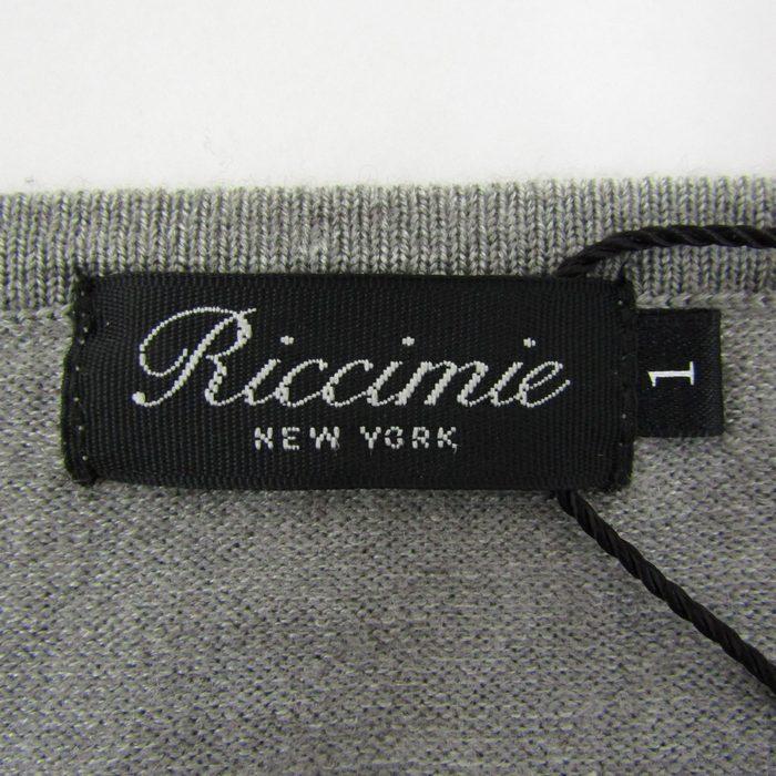 リッチミーニューヨーク ニット 半袖 クルーネック ラビットファー トップス レディース 1サイズ グレー Riccimie NewYork リッチミーニューヨーク ニット 半袖 クルーネック ラビットファー