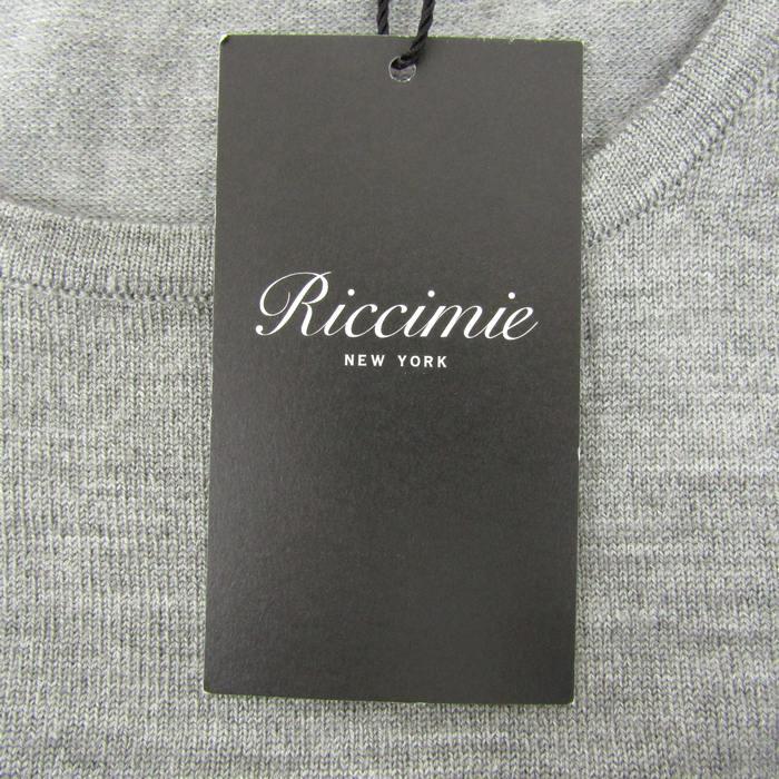 リッチミーニューヨーク ニット 半袖 クルーネック ラビットファー トップス レディース 1サイズ グレー Riccimie NewYork リッチミーニューヨーク ニット 半袖 クルーネック ラビットファー