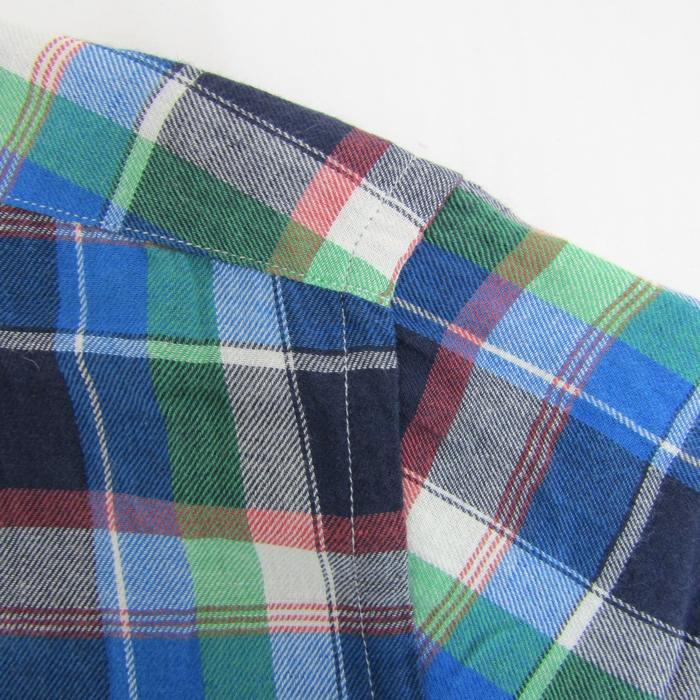 ビームスゴルフ チェック柄 シャツ 半袖 L ネイビー 緑 ポロシャツ 日本製 JONES Sports ポロシャツ × BEAMS GOLF / 別注 フロント総柄