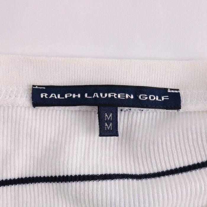 ラルフローレン 長袖Tシャツ ゴルフウェア ボーダー ヘンリーネック トップス カットソー レディース Mサイズ ホワイト RALPH LAUREN｜kbnet2019v2｜02