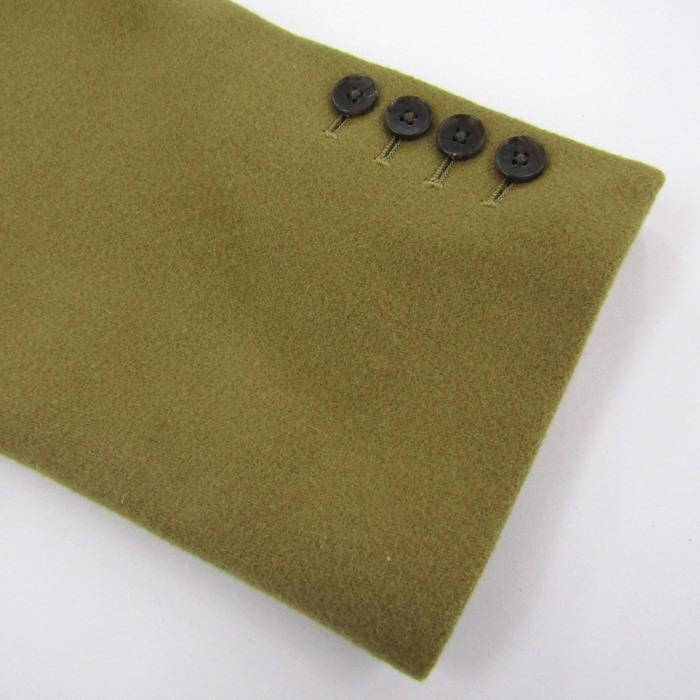 EDIFICEエディフィス カーキ ウール シングルブレスト チェスターコート フォーワンセブンバイエディフィス チェスターコート アウター