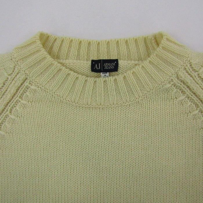 ARMANI JEANS - アルマーニ ジーンズ セーター トップス 長袖 クルーネック ニット イタリア製 レディース 40サイズ イエロー ARMANI JEANS ARMANI JEANS アルマーニ ジーンズ セーター トップス 長袖