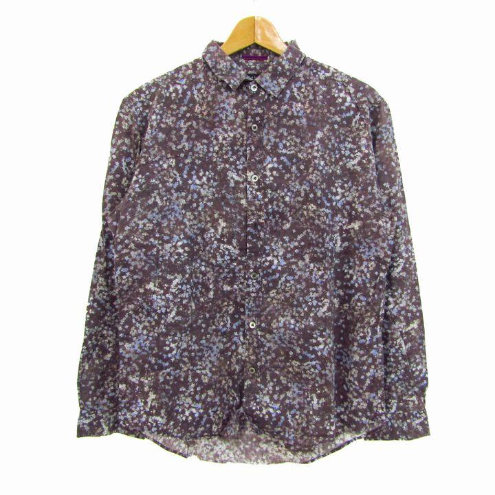 専用！！大きいサイズ ポールスミスコレクション 長袖シャツ 美品 花柄 XL 紫 ポールスミスロンドン 長袖シャツ トップス 花柄 大きいサイズ