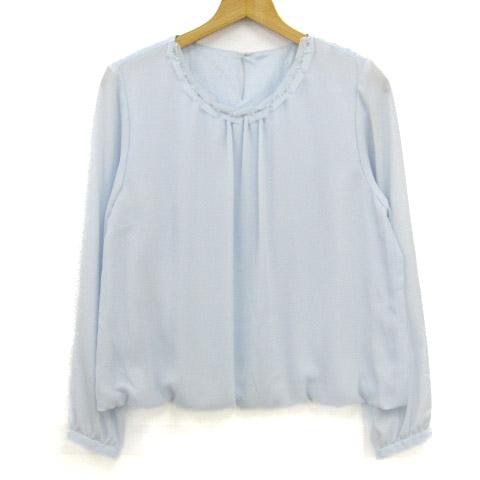leilian - レリアン ブラウス シャツ トップス 長袖 プルオーバー 日本製 大きいサイズ レディース 13+サイズ 水色 Leilian Leilian レリアン ブラウス シャツ トップス 長袖 プルオーバー