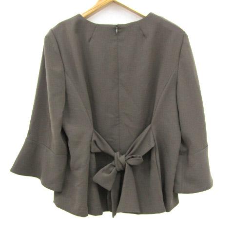 leilian - レリアン ブラウス シャツ トップス ペプラム 日本製 大きいサイズ レディース 13+サイズ チャコール Leilian Leilian レリアン ブラウス シャツ トップス ペプラム 日本製