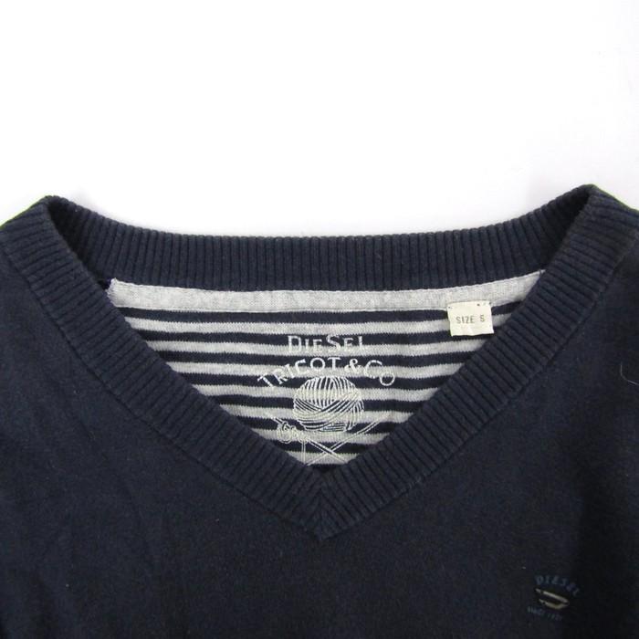 DIESEL メンズ　トップス　リブ　ニット　Vネック DIESEL（ディーゼル） ニット セーター Vネック トップス メンズ S