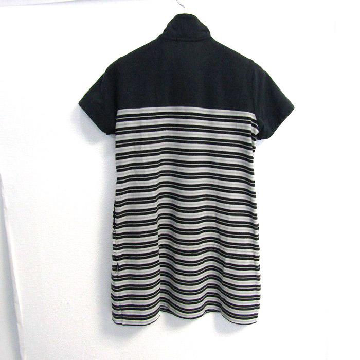 courreges クレージュ ワンピース 半袖 ハーフジップ ボーダー