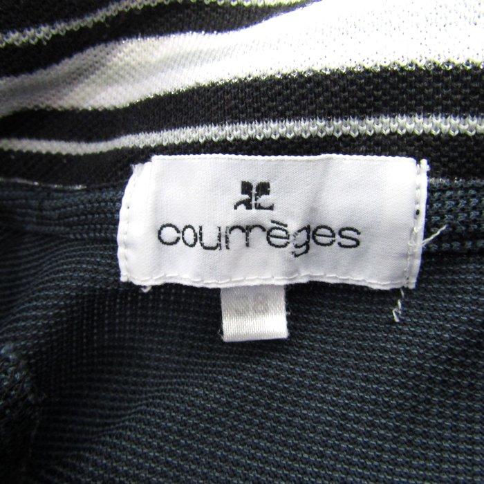 courreges クレージュ ワンピース 半袖 ハーフジップ ボーダー