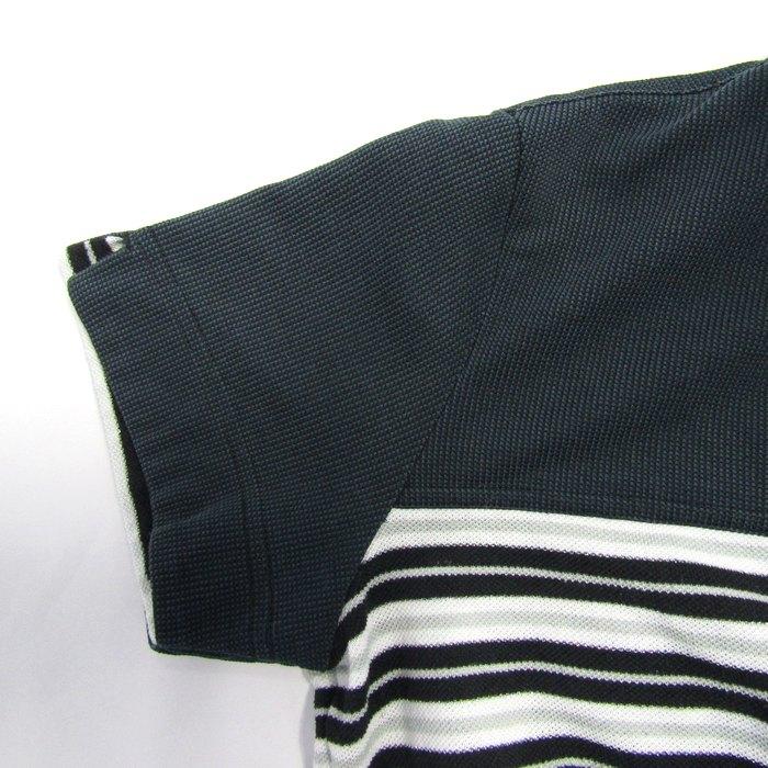 courreges クレージュ ワンピース 半袖 ハーフジップ ボーダー