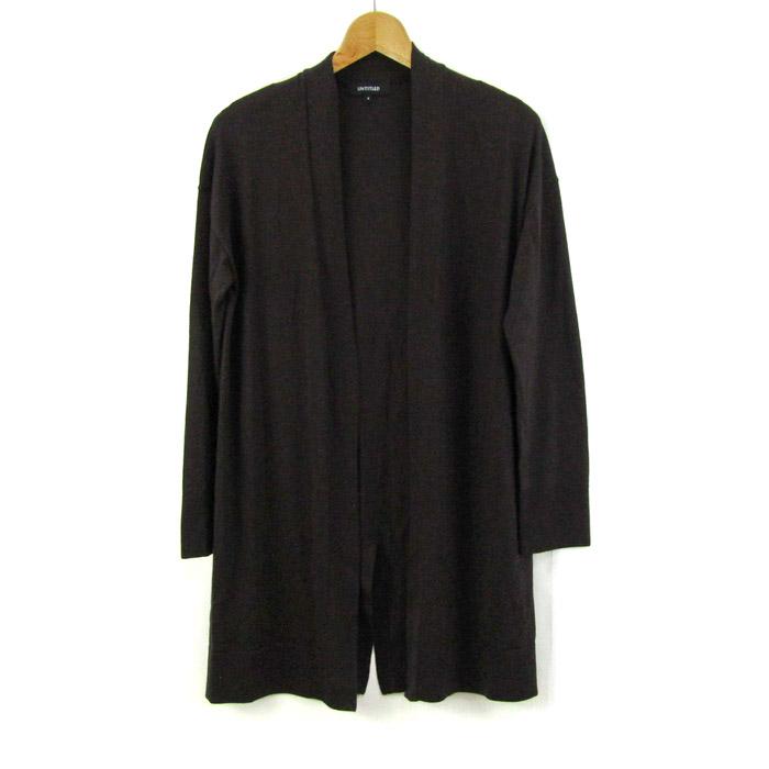アンタイトル ロングカーディガン トップス ガウン ニットコート シルク混 カシミヤ混 レディース ブラウン UNTITLED UNTITLED（アンタイトル） ロングカーディガン トップス ガウン ニット