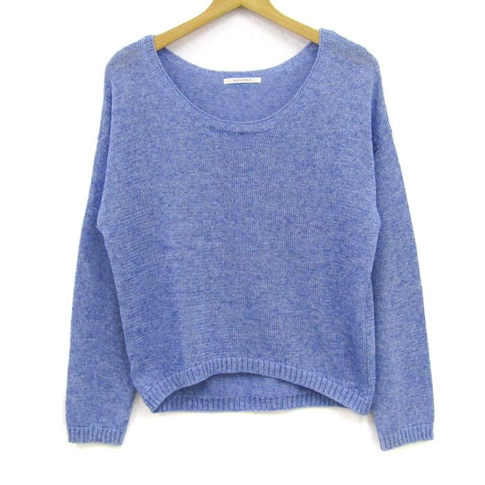MACPHEE - マカフィー ニット トップス 長袖 リネン トゥモローランド レディース Sサイズ ブルー MACPHEE MACPHEE マカフィー ニット トップス 長袖 リネン