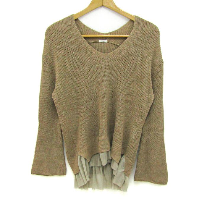 IENA - イエナ ニット トップス 長袖 サマーセーター レディース ﾌﾘｰサイズ ブラウン IENA IENA イエナ ニット トップス 長袖 サマーセーター レディース