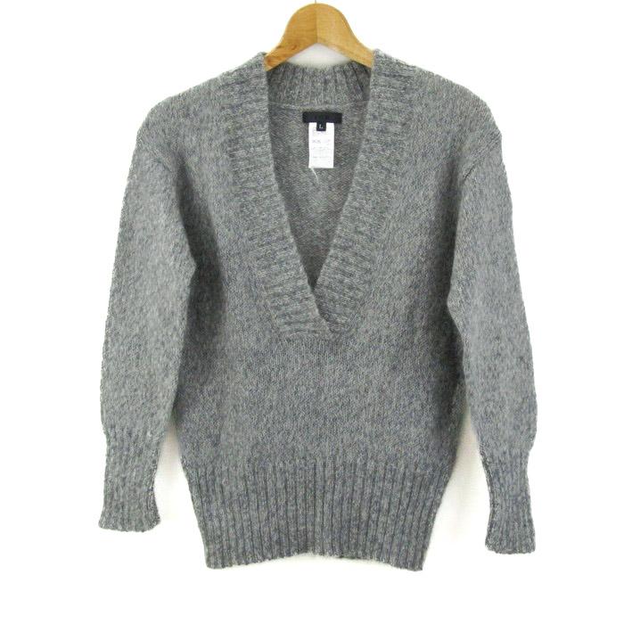アイシービー セーター 長袖 Vネック ウール混 トップス レディース Lサイズ グレー iCB | 