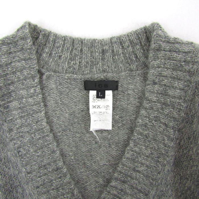 アイシービー セーター 長袖 Vネック ウール混 トップス レディース Lサイズ グレー iCB |  | 03