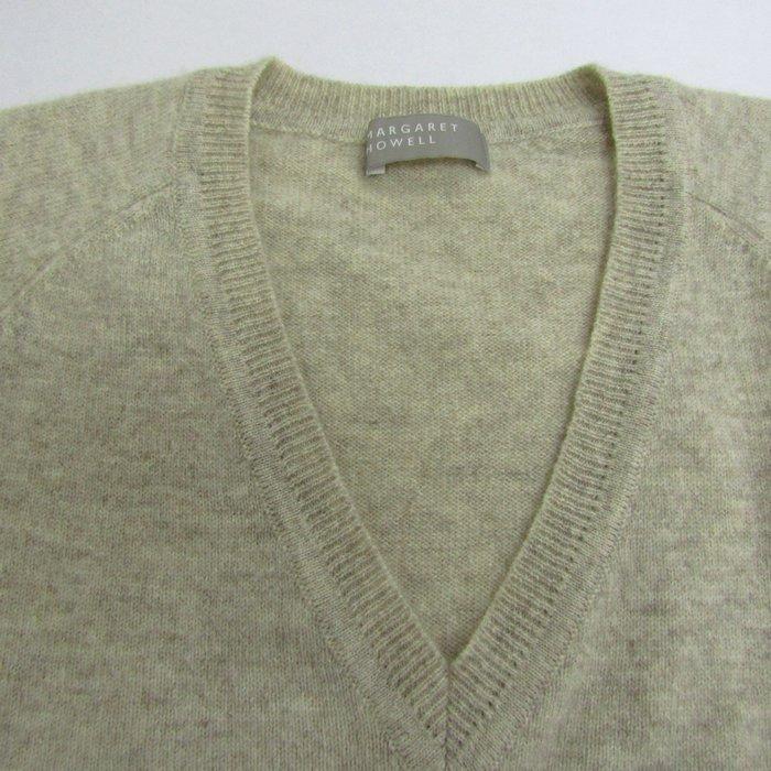 【美品】マーガレットハウエル・長袖ニット・セーター・カシミヤ混・クルーネック MARGARET HOWELL / マーガレットハウエル 578-3163004 LINEN