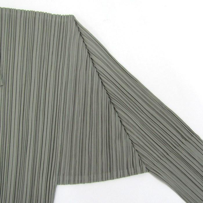 プリーツプリーズ イッセイミヤケ カーディガン シャツ プリーツ 4 グレー PLEATS PLEASE ISSEY MIYAKE - 美品 プリーツプリーズ イッセイミヤケ
