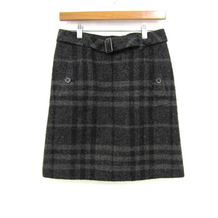 【BURBERRY LONDON】ウール　チェックスカート バーバリーロンドン スカート チェック柄 ウール混 ボトムス