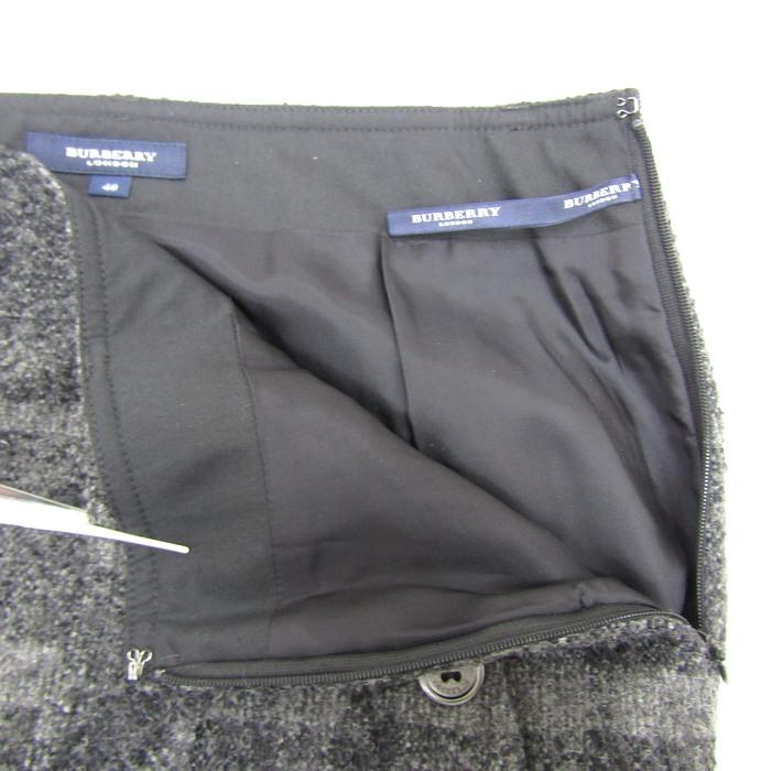 バーバリーロンドン スカート チェック柄 ウール混 ボトムス