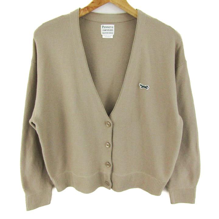 ペニーズ カーディガン 長袖 コーエン coen トップス ヴィンテージ レディース Mサイズ ベージュ系 PENNEY'S SANFORIZED ペニーズ カーディガン 長袖 コーエン coen トップス ヴィンテージ
