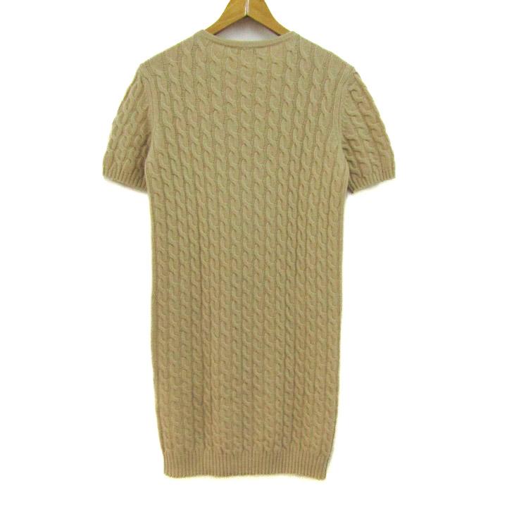 マックスマーラ ニットワンピース トップス 半袖 ケーブルニット カシミヤ混 レディース Mサイズ ベージュ MAX MARA | Max Mara | 01