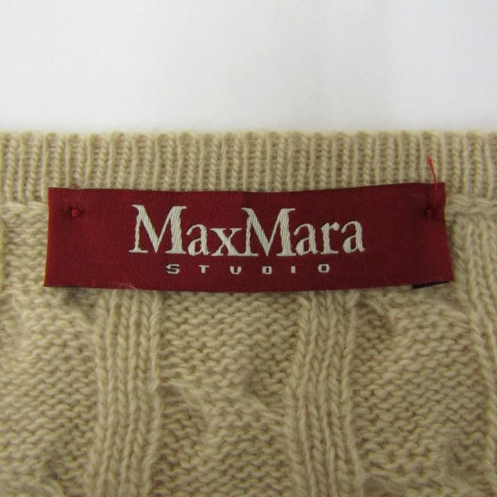 マックスマーラ ニットワンピース トップス 半袖 ケーブルニット カシミヤ混 レディース Mサイズ ベージュ MAX MARA | Max Mara | 02